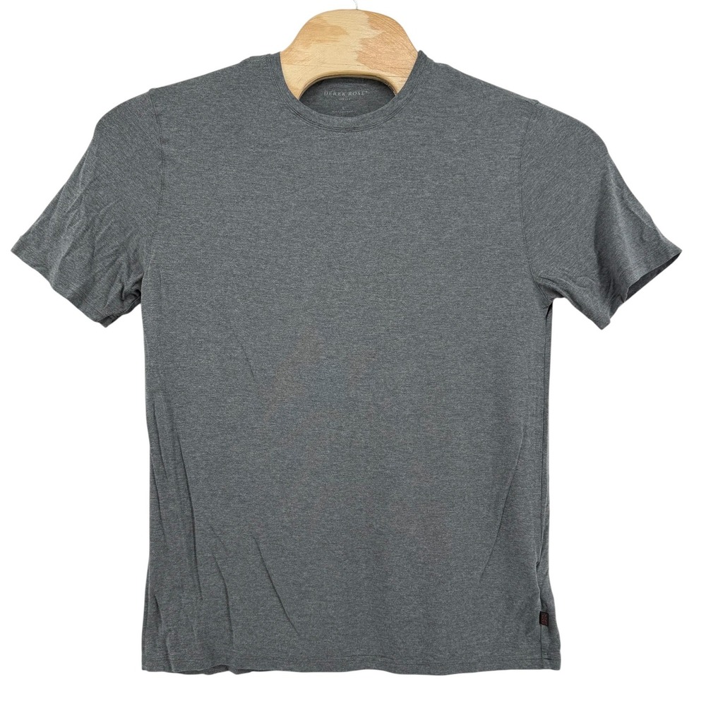 Derek Rose London T-Shirt Mens Large Charcoal Grey Micro Modal Stretch Tee